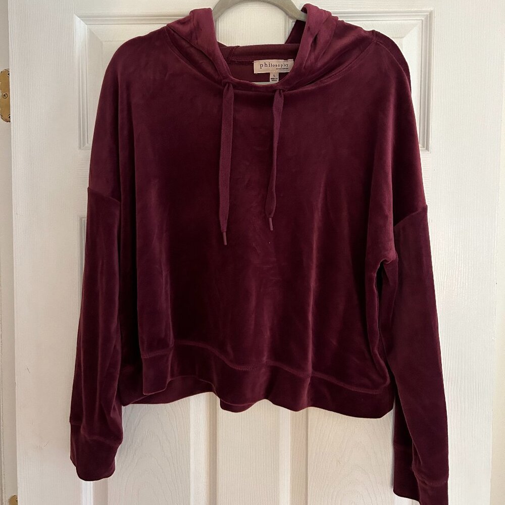 Maroon Velvet Light Hoodie